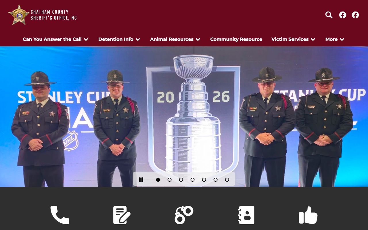 Chatham County arrest records and court charge records on the Sheriff's Office home page