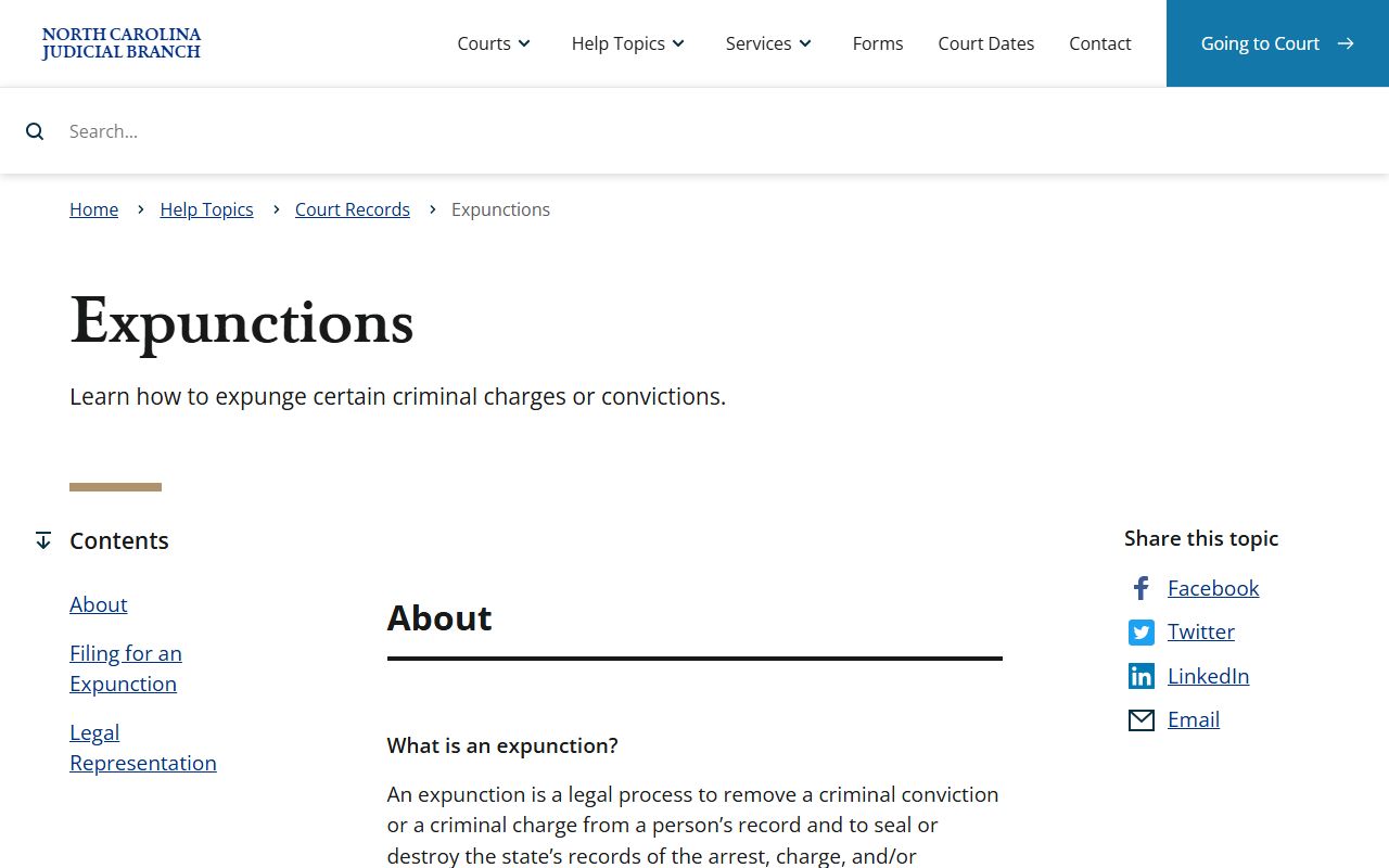Chatham County criminal court records expunction help source
