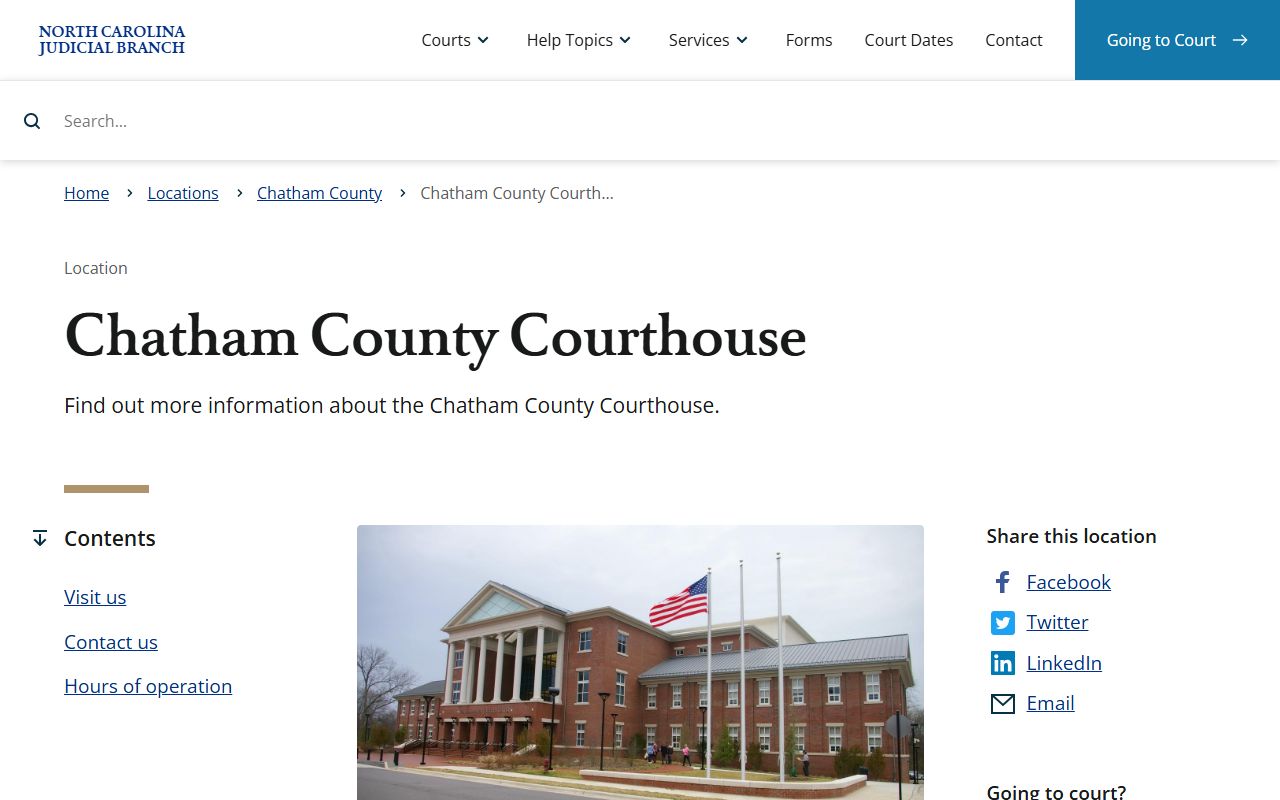 Chatham County Court records Chatham County Courthouse page
