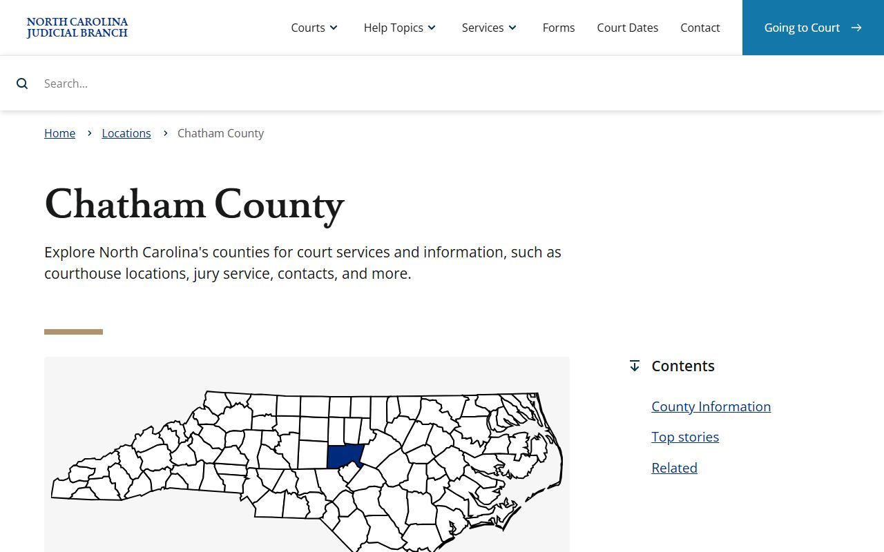 Chatham County Court records NC Judicial Branch landing page